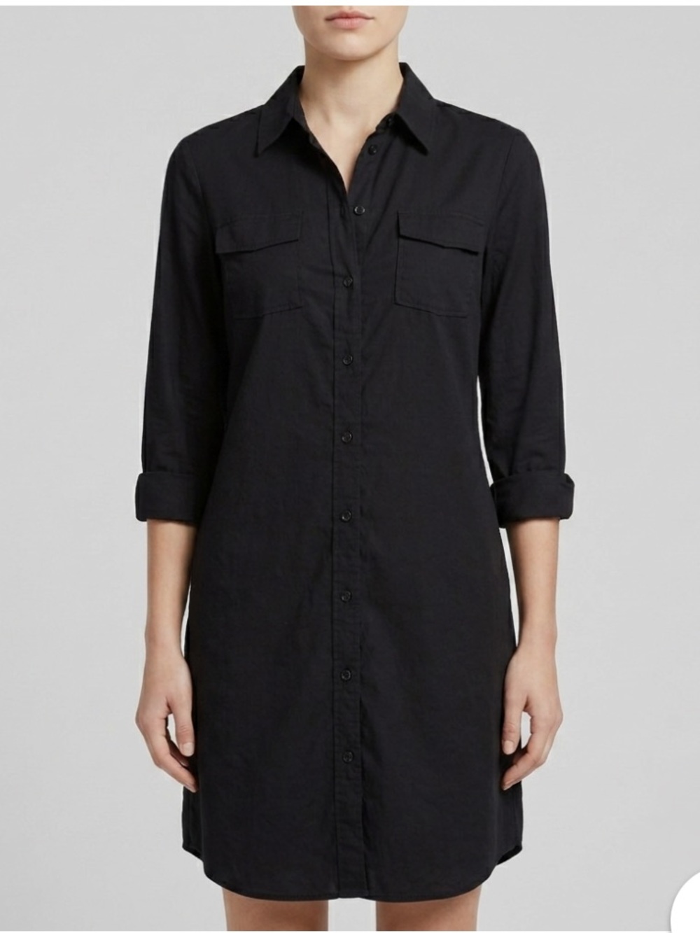 Theory black pullover shirt dress